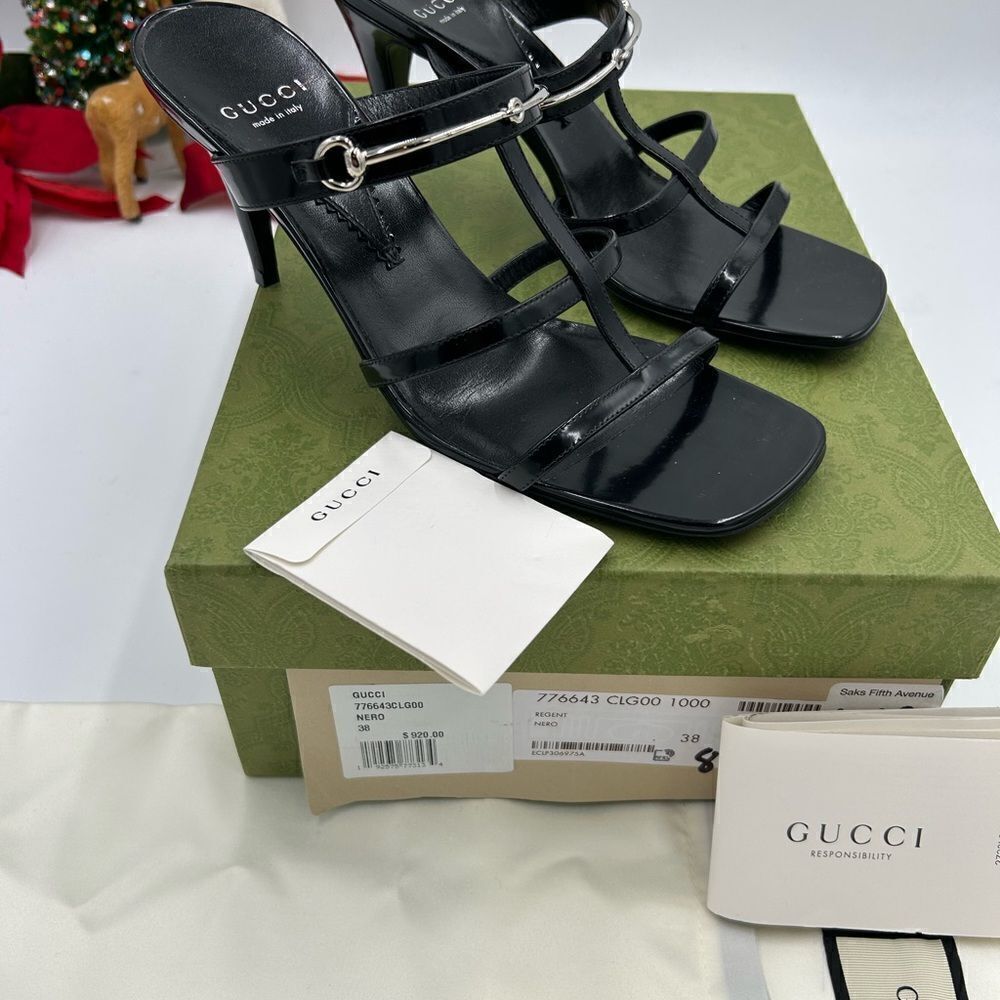 Women’s Gucci, leather Horsebit sandals size 38 made in Italy - Picture 9 of 9